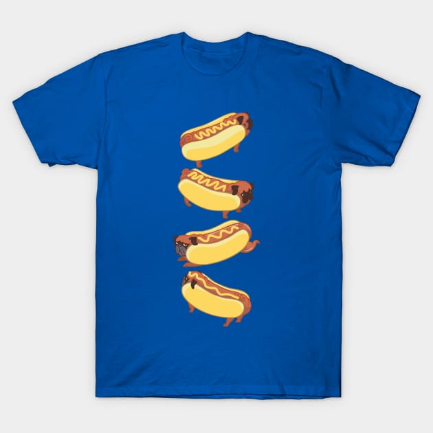 PUGS HOTDOG T-Shirt by huebucket